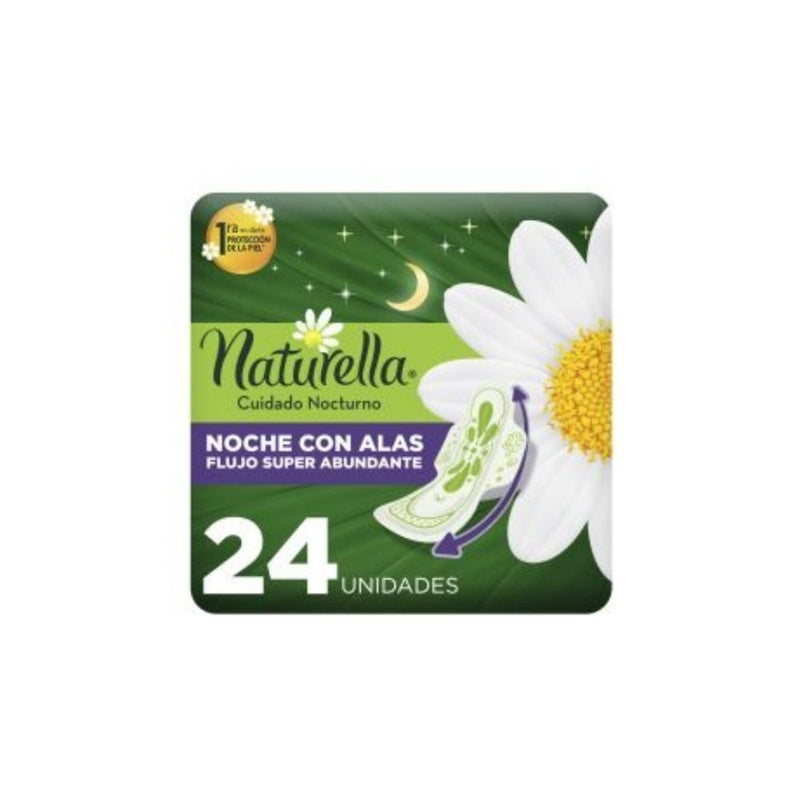 Toallas Sanitarias Natur Nocturno Ext Larg 24 Piezas
