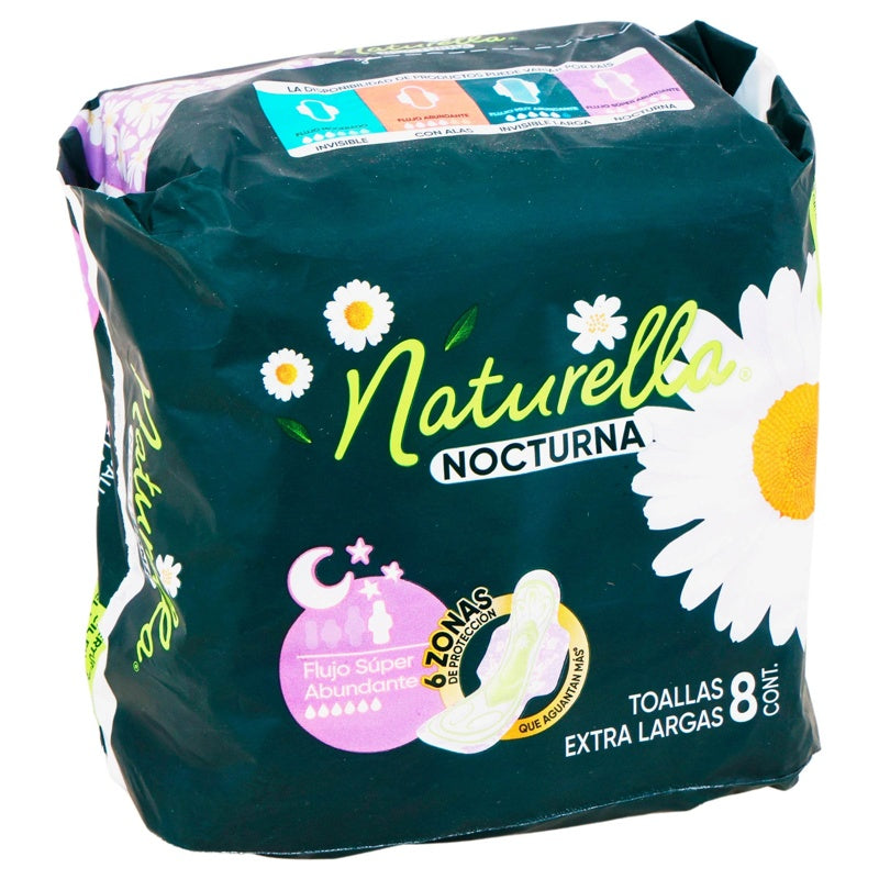 Toallas Sanitarias Naturella Nocturna Flujo Super Abundante 8 Pads 7506339394719 perfil 2