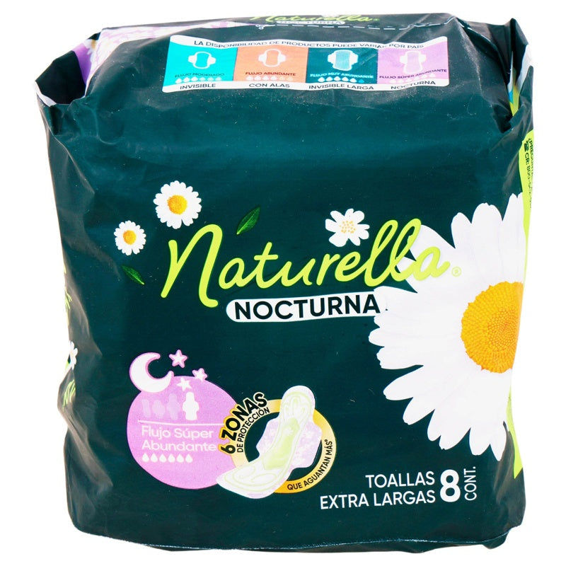 Toallas Sanitarias Naturella Nocturna Flujo Super Abundante 8 Pads 7506339394719 perfil 3