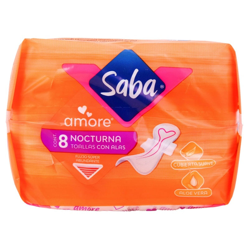 Toallas Sanitarias Saba Amore Nocturna Super Abundante 8Pads 7501019035876 perfil 6