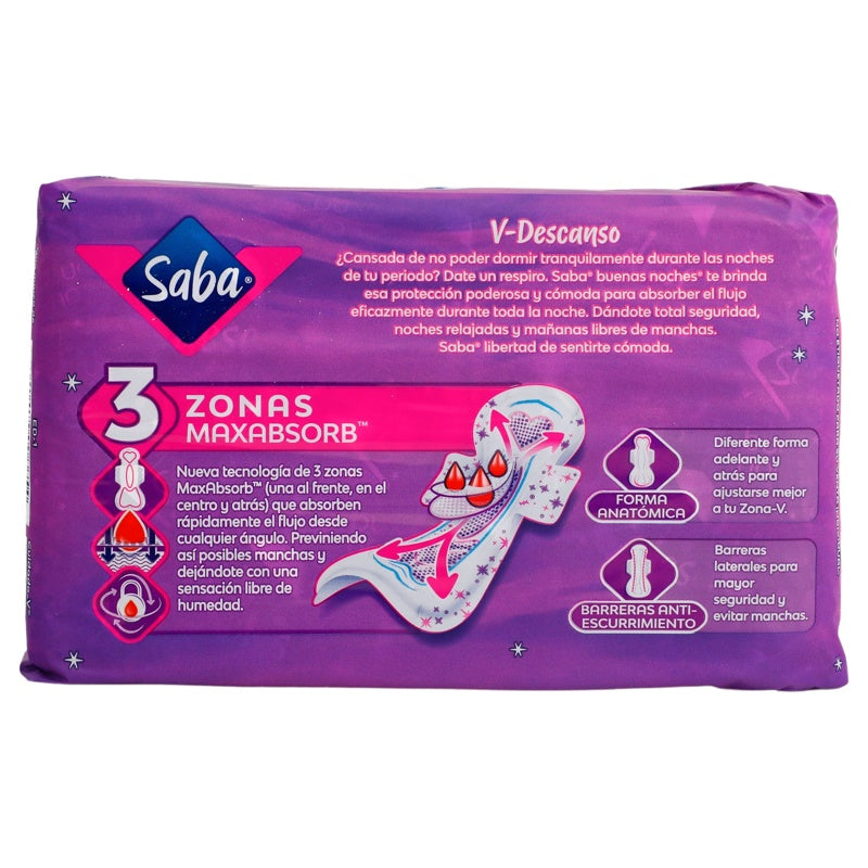 Toallas Sanitarias Saba Buenas Noches Lga Con 12