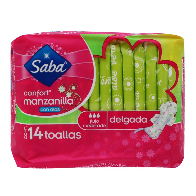 Toallas Sanitarias Saba Conf Manzanilla Delg A14