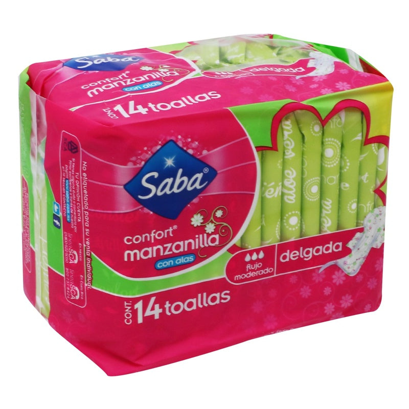 Toallas Sanitarias Saba Conf Manzanilla Delg A14