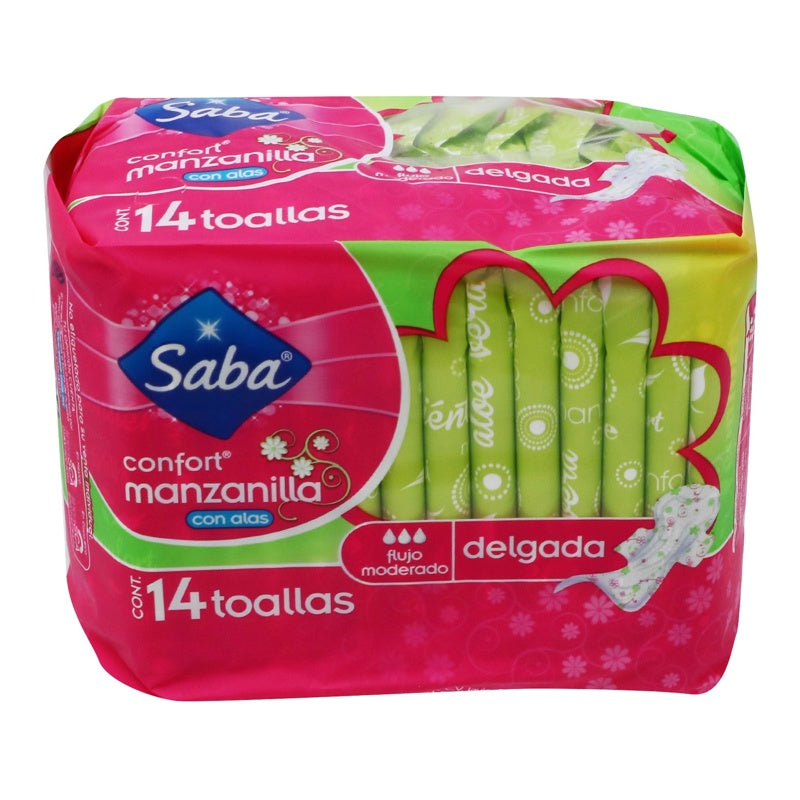 Toallas Sanitarias Saba Conf Manzanilla Delg A14
