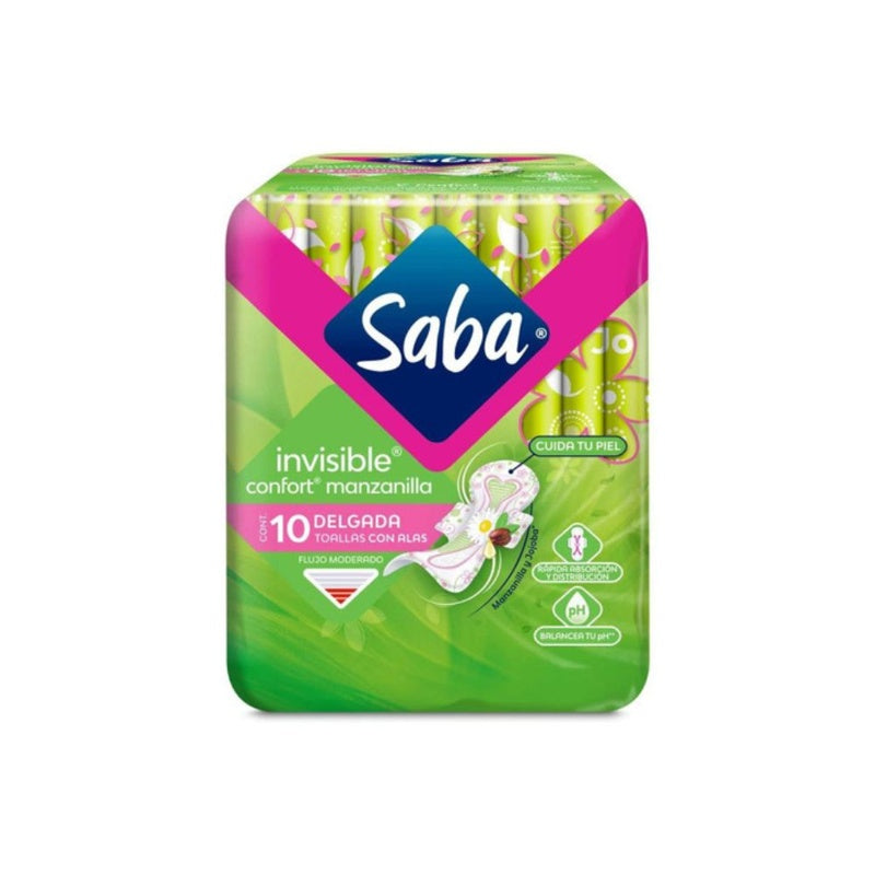 Toallas Sanitarias Saba Confort Delg Alas 10 Piezas