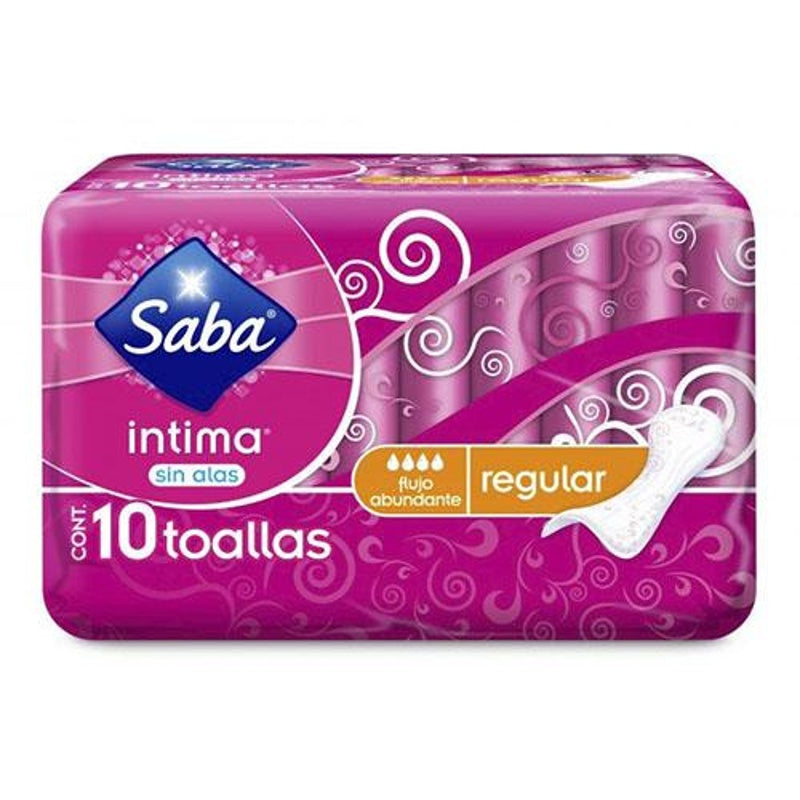 Toallas Sanitarias Saba Intima-Reg Con 10