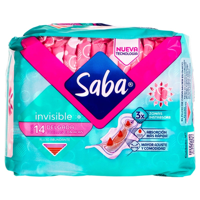 Toallas Sanitarias Saba Inv B-Dias Alas 14 7501019006418