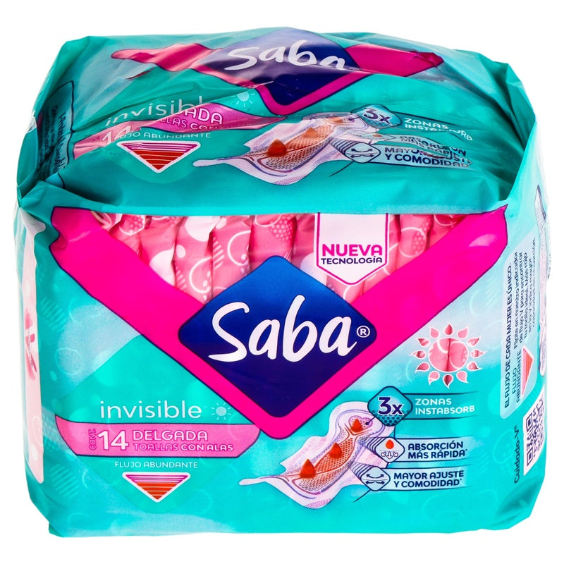 Toallas Sanitarias Saba Inv B-Dias Alas 14 7501019006418 perfil 3