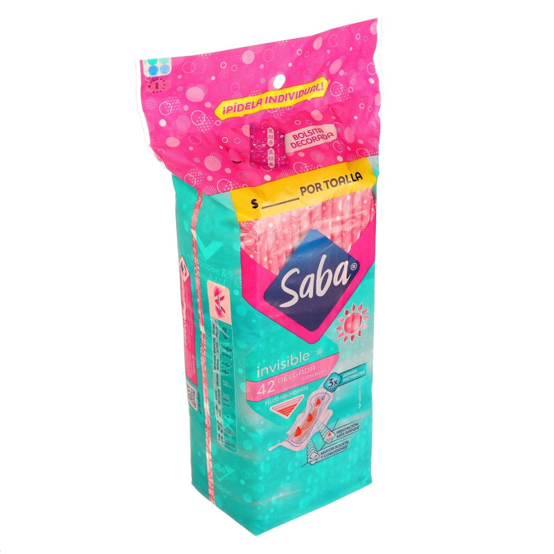 Toallas Sanitarias Saba Inv Delg Alas Con 42 perfil 2