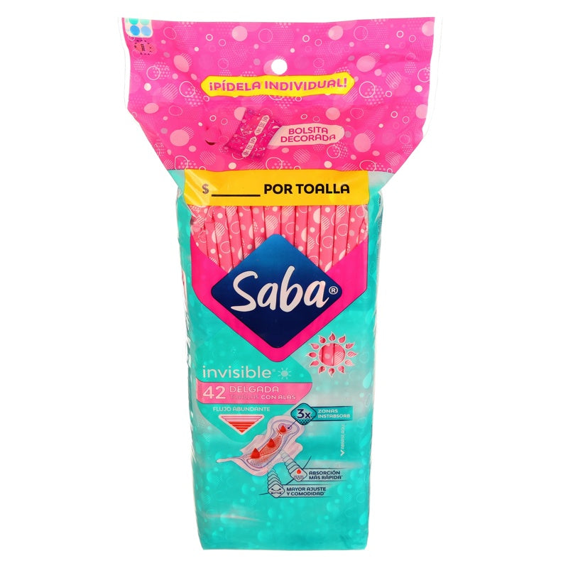 Toallas Sanitarias Saba Inv Delg Alas Con 42 perfil 3