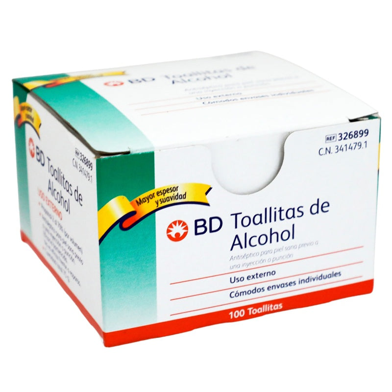 Toallitas Bd Alcoh Antisept Con 100