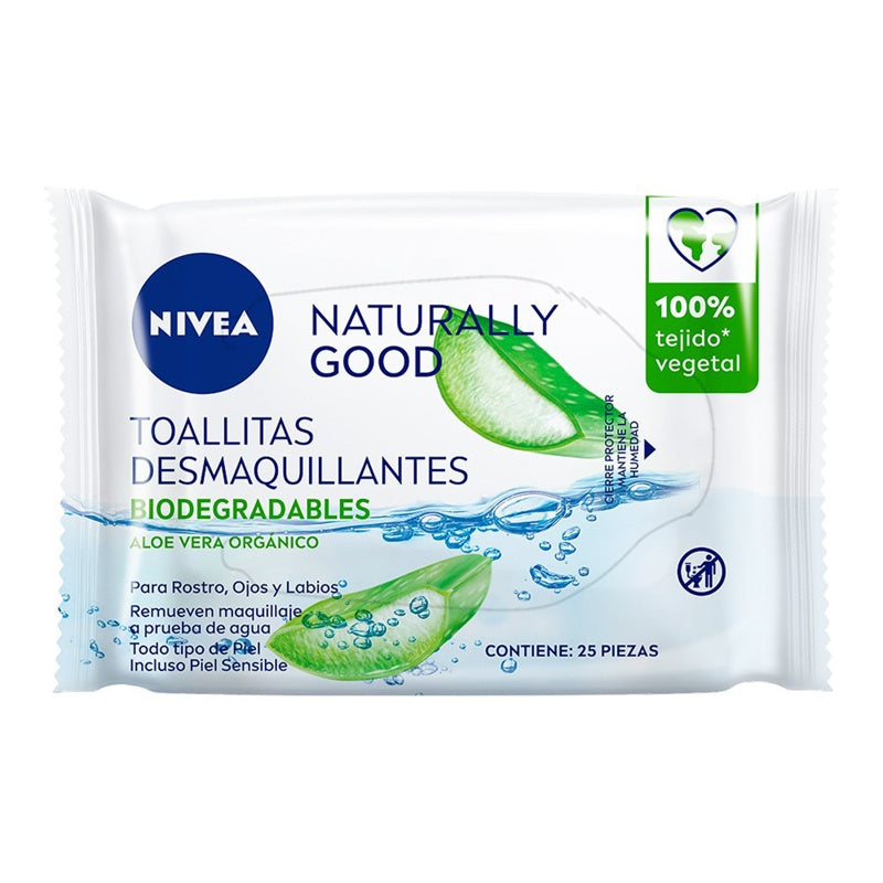 Toallitas Desmaquillante Nivea Natura Aloe V Con 25 Piezas 4005900773869