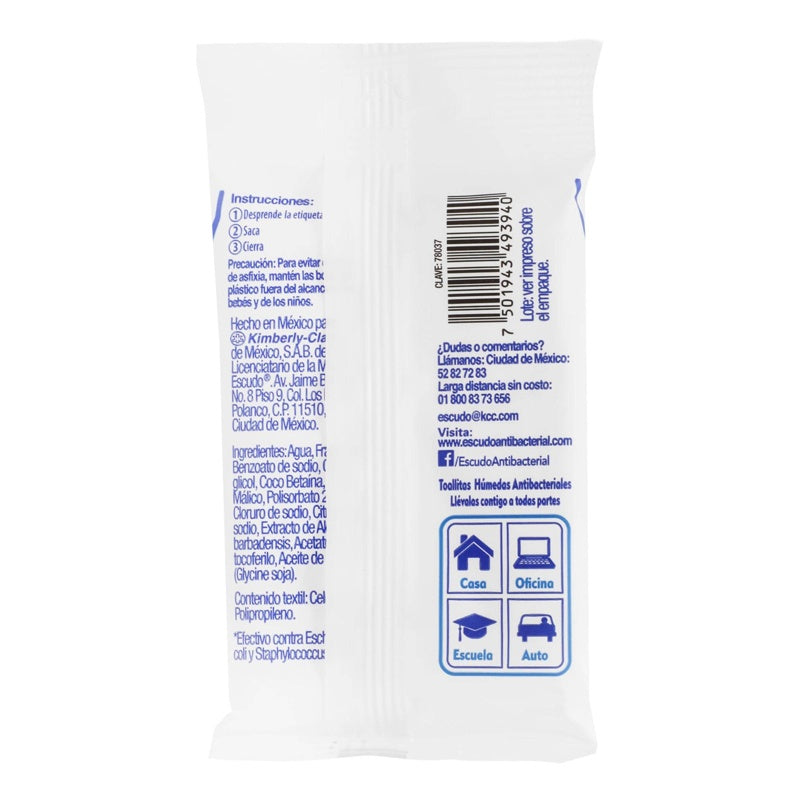 Toallitas Húmedas Antibacterial Escudo Sobres Con 10 7501943493940 perfil 2