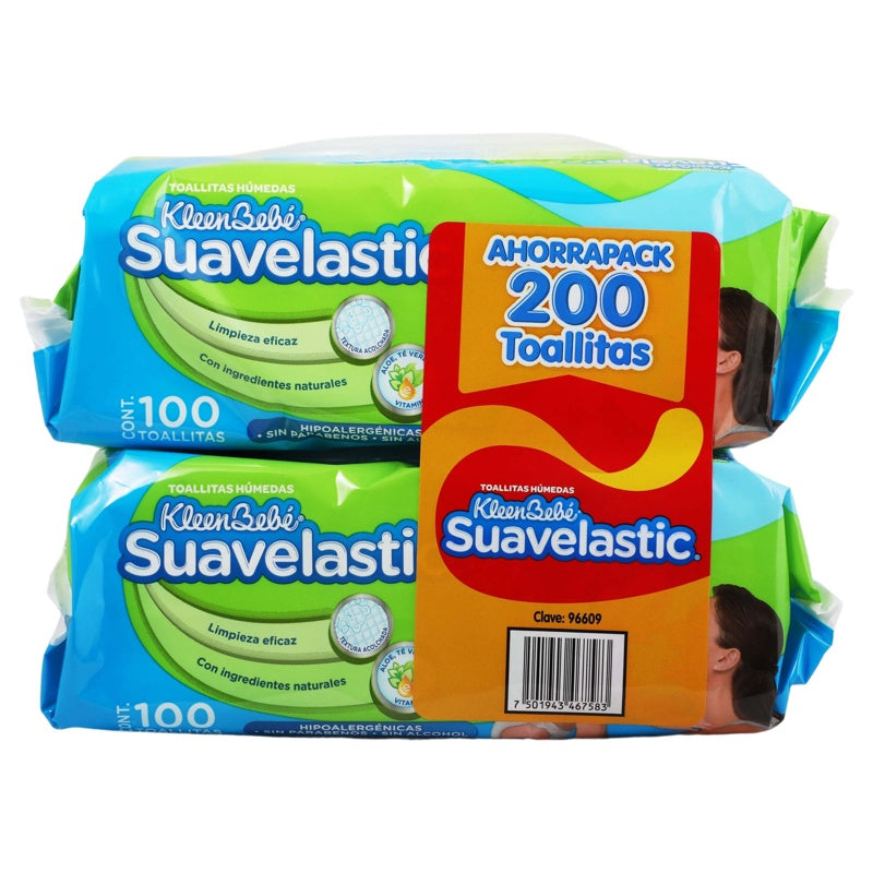 Toallitas Húmedas Kleenbebe Suavelastic Frutos Verdes 200 Piezas