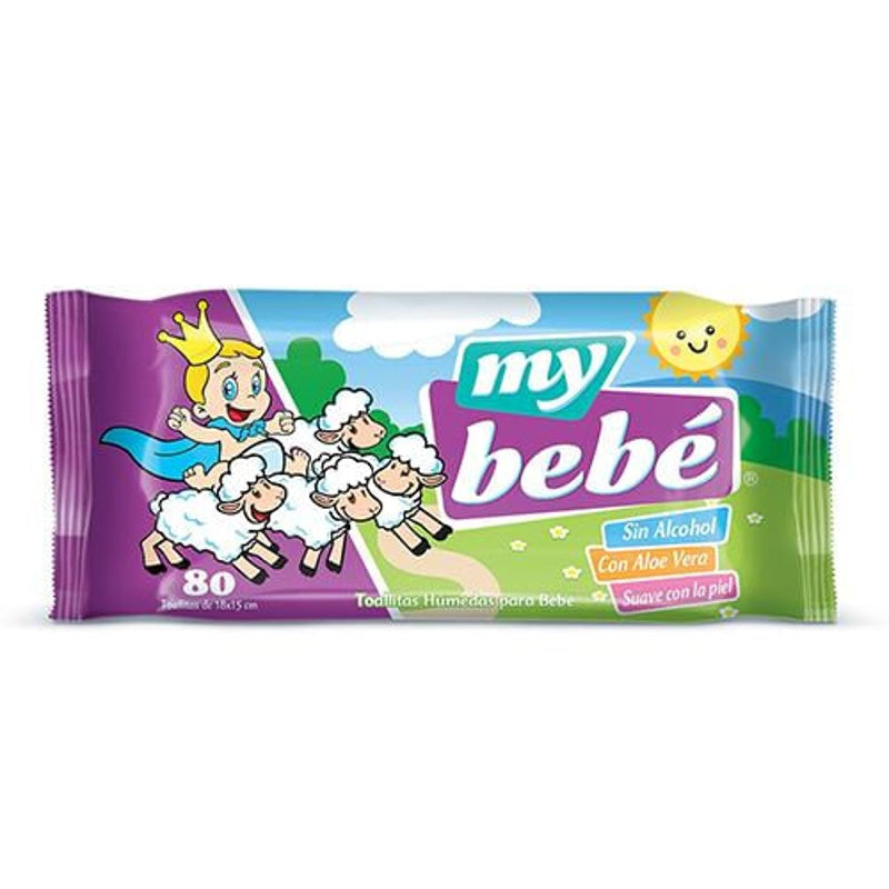 Toallitas Húmedas Mi Bebé Con Aloe Vera Con 80