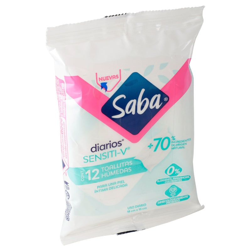 Toallitas Húmedas Saba Diari Sensiti-V Con 12 perfil 2