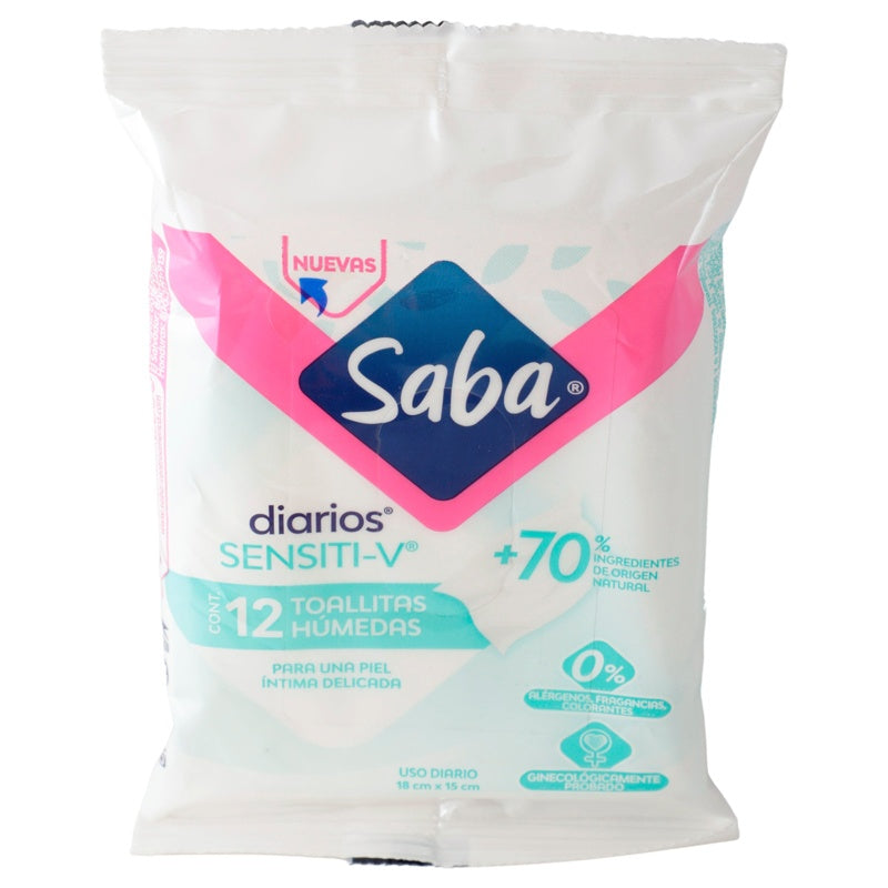 Toallitas Húmedas Saba Diari Sensiti-V Con 12 perfil 3