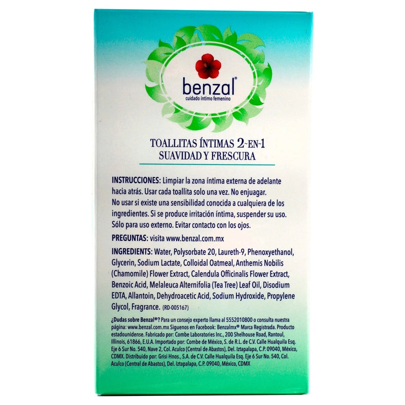 Toallitas Int Benzal 2En1 Suav / Fre Con 12