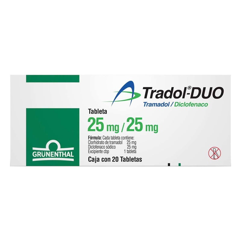 Tradol Duo 25 / 25 Mg Con 20 Tabletas