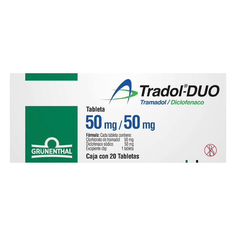 Tradol Duo 50 / 50 Mg Con 20 Tabletas