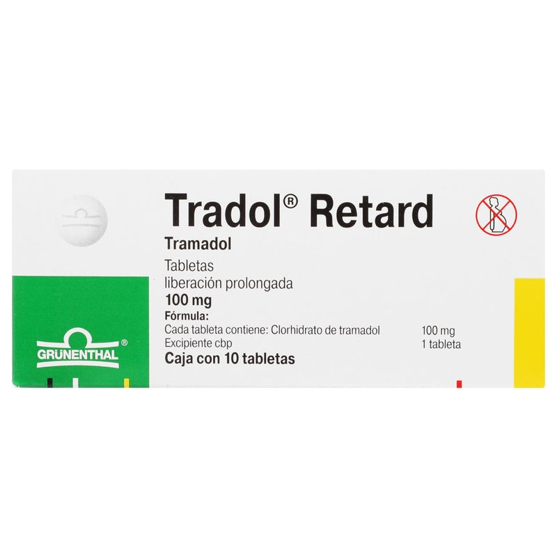 Tradol Retard 100 Mg Con 10 Tabletas Liberación Prolongada 7502209290464 perfil 3