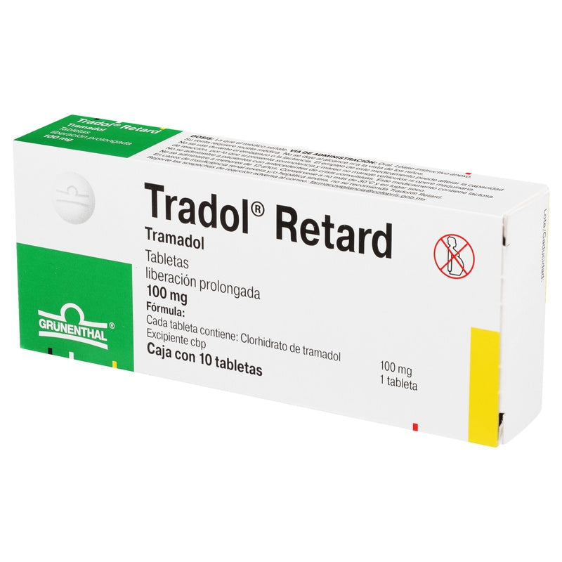 Tradol Retard 100 Mg Con 10 Tabletas Liberación Prolongada 7502209290464 perfil 4