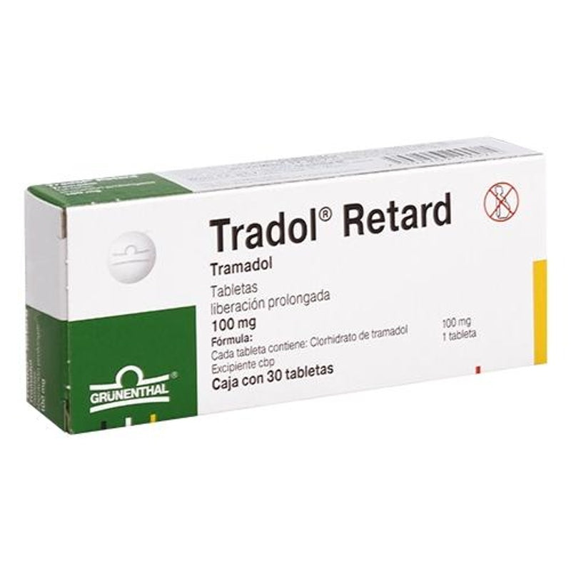 Tradol Retard 100 Mg Con 30 Tabletas Liberación Prolongada