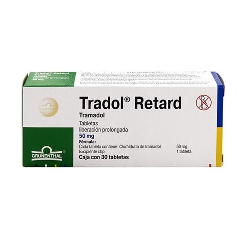 Tradol Retard 50 Mg Con 30 Tabletas Liberación Prolongada