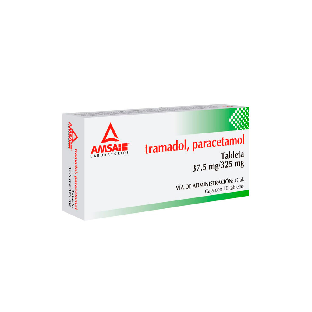 Tramadol / Paracetamol 37.5 / 325 Mg Con 10 Tabletas Amsa 7501349029811