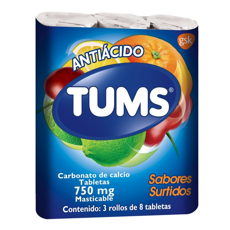 Tums Extra 500 Mg 3 Tubos Surtido