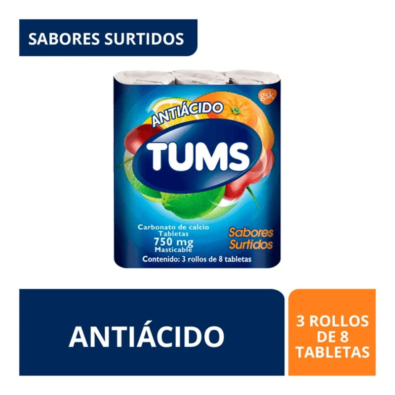 Tums Extra 500 Mg 3 Tubos Surtido