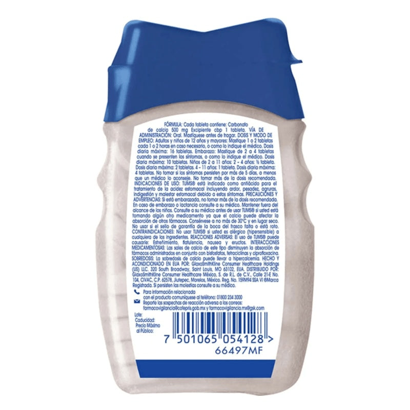 Tums Extra 500 Mg Con 75 Tabletas