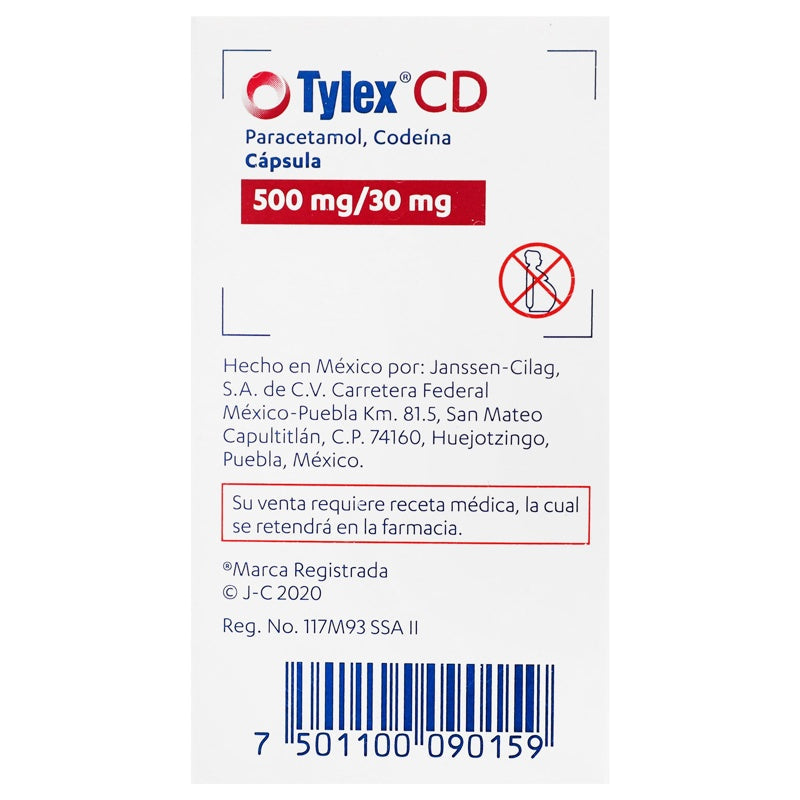 Tylex Cd 500 / 30 Mg Con 30 Capsulas
