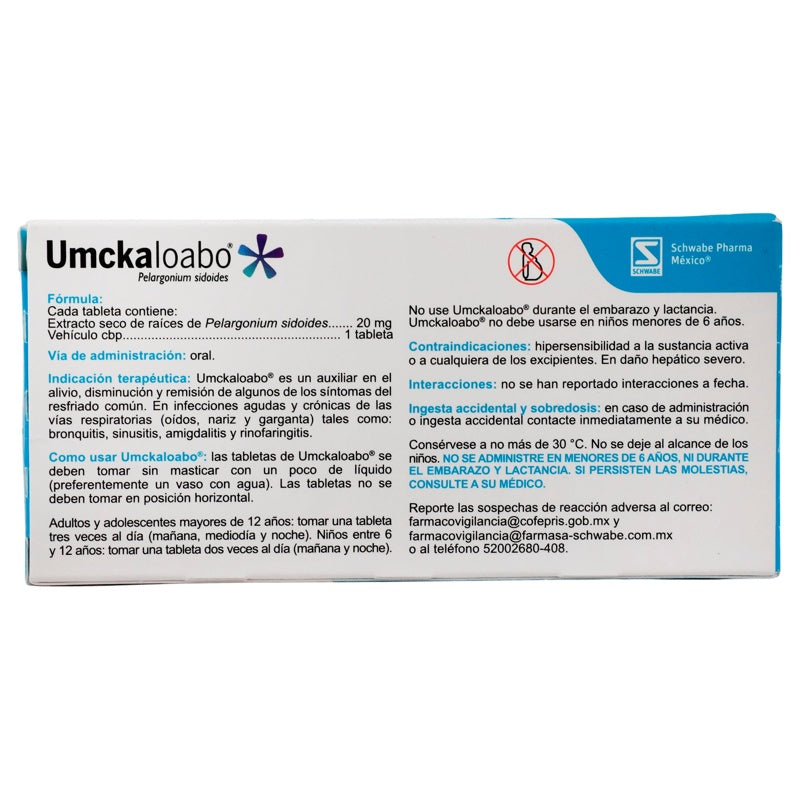 Umckaloabo 20 Mg Con 20 Grageas