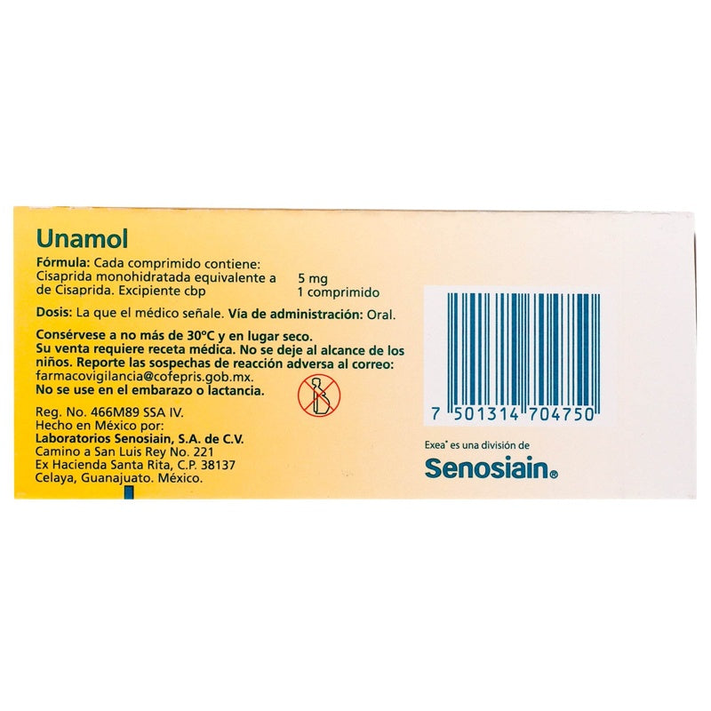 Unamol 5 Mg Con 30 Comprimidos 7501314704750 perfil 6