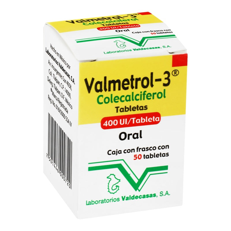 Valmetrol 3 400Ui 50 Tabletas
