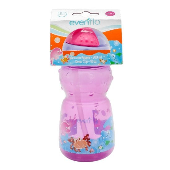 Vaso Evenflo Sea Friends Con Popote 7501027554352