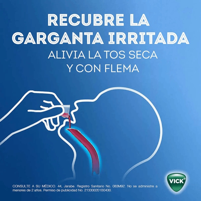 Vick 44 Todo Tipo Tos 1.33 / 0.133 Gr / 100 Ml 120 Ml Jarabe