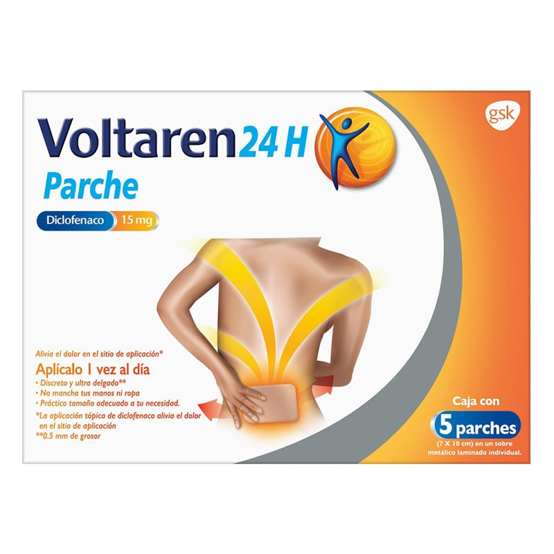 Voltaren 24H 15 Mg 7X10Cm 5 Parche