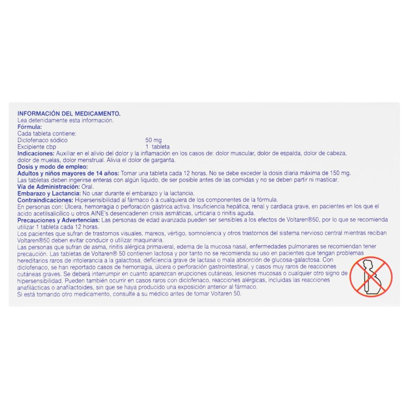 Voltaren 50 Mg Con 30 Grageas