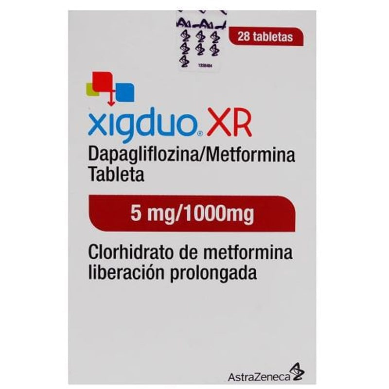 Xigduoo Xr 5 / 1000 Mg Con 28 Tabletas Liberación Prolongada