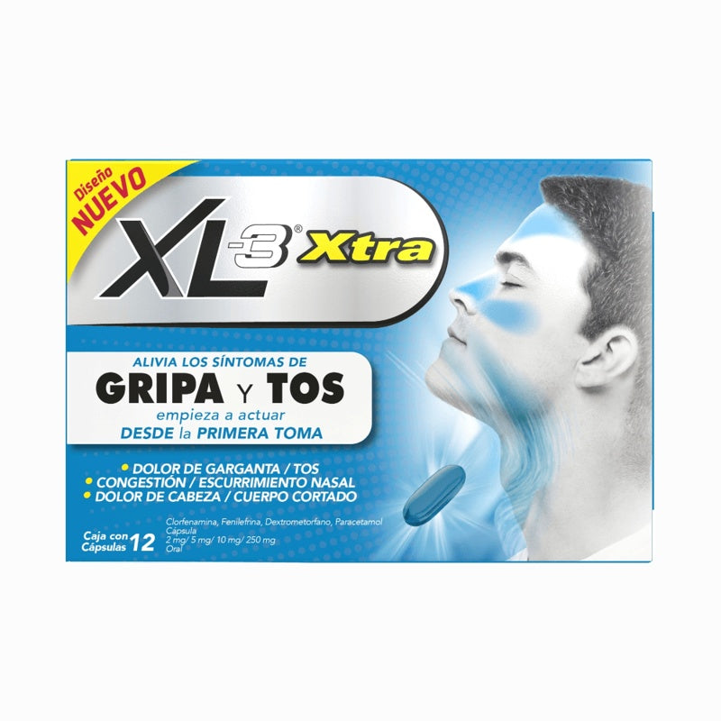Xl 3 Xtra Gripa Y Tos 12 Capsulas