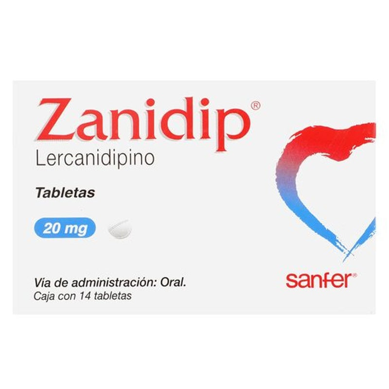 Zanidip 20 Mg Con 14 Tabletas