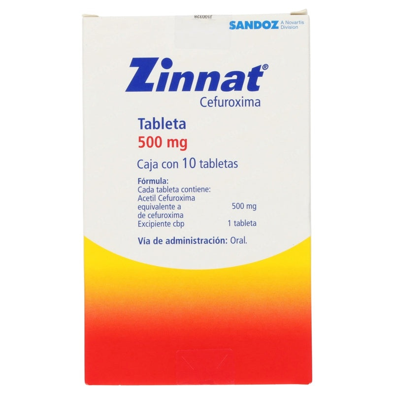 Zinnat 500 Mg Con 10 Tabletas 5792