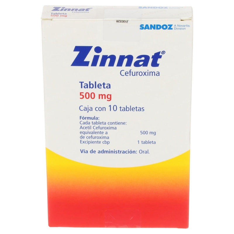 Zinnat 500 Mg Con 10 Tabletas 5792