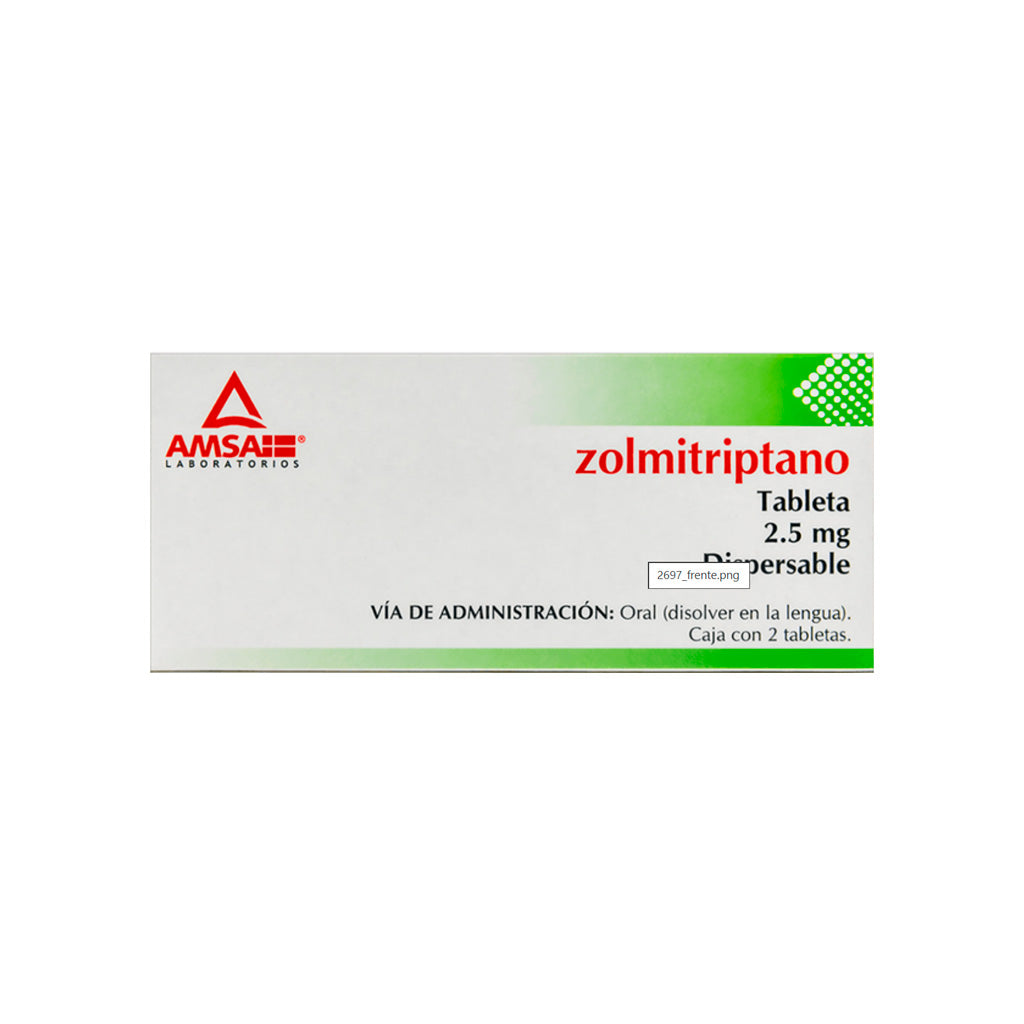 Zolmitriptano 2.5 Mg Con Tabletas Disp Amsa 35.43 7501349023543