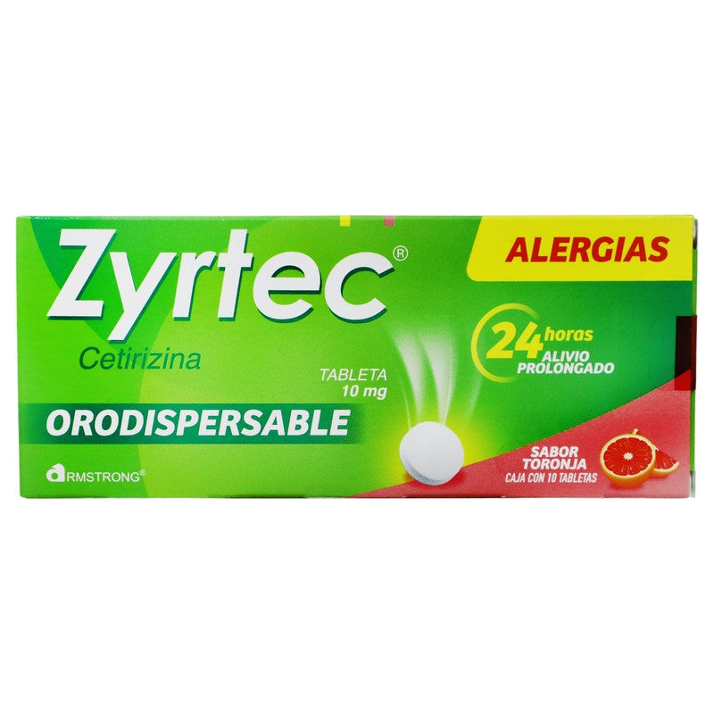 Zyrtec 10 Mg Con 10 Tabletas Orodisp 7501089803511